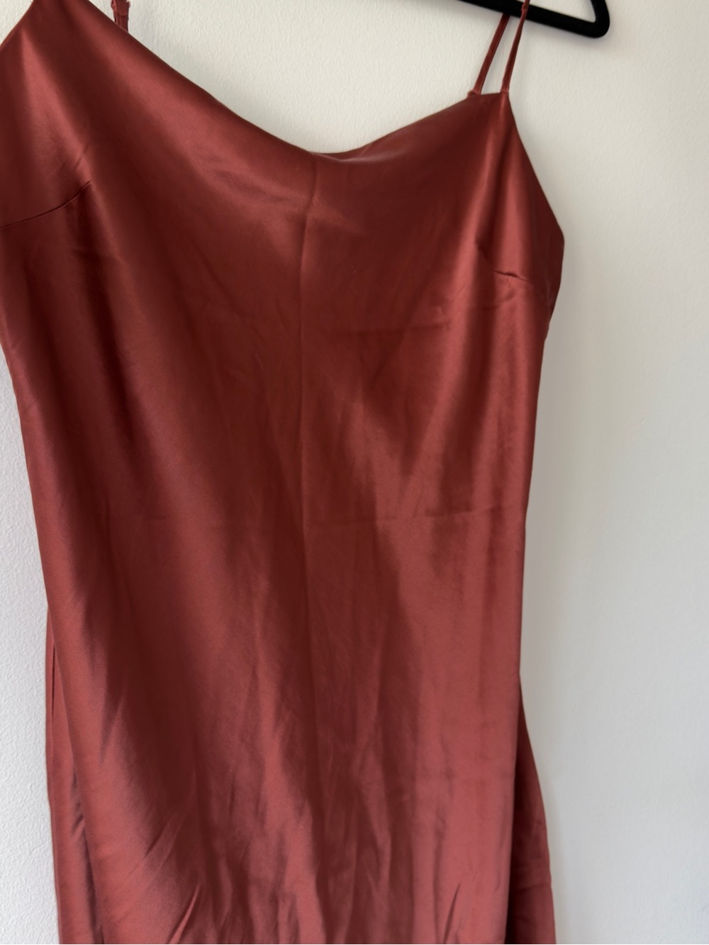Express Satin Slip Dress in Rust - Picture 4 of 6
